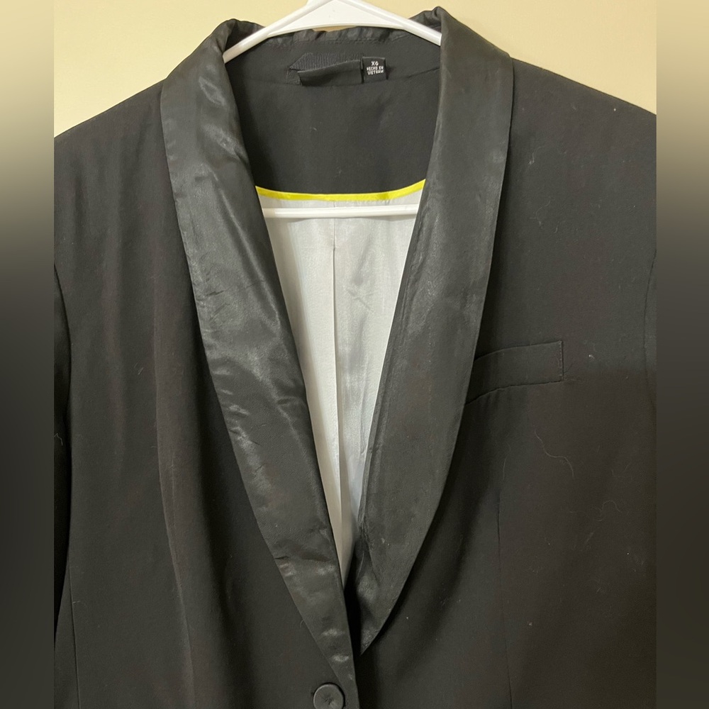 a.n.a Black Tuxedo Blazer with Satin Lapel - Picture 2 of 6